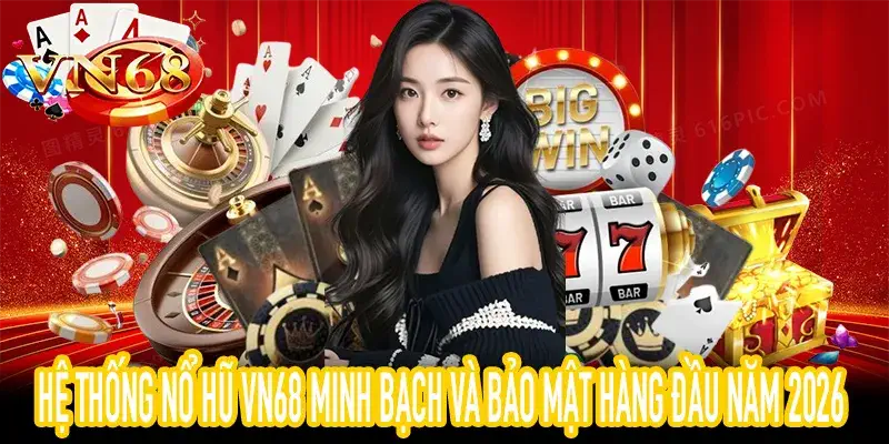 Giao diện trang chủ Nổ Hũ VN68 minh bạch và uy tín